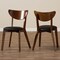 Baxton Studio Mid-Century Black Faux Leather and Walnut Brown Dining Chair, PK2 130-7121 - alternate 2